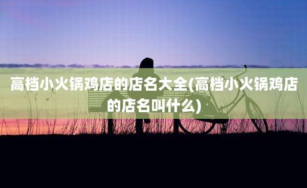 高档小火锅鸡店的店名大全(高档小火锅鸡店的店名叫什么)
