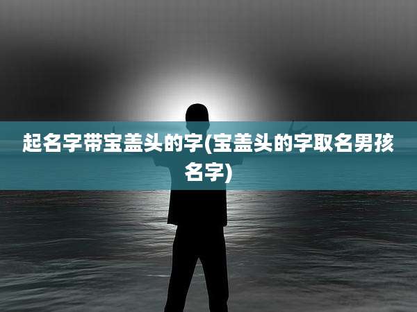 起名字带宝盖头的字(宝盖头的字取名男孩名字)