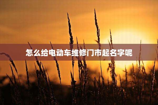 怎么给电动车维修门市起名字呢