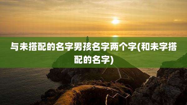 与未搭配的名字男孩名字两个字(和未字搭配的名字)