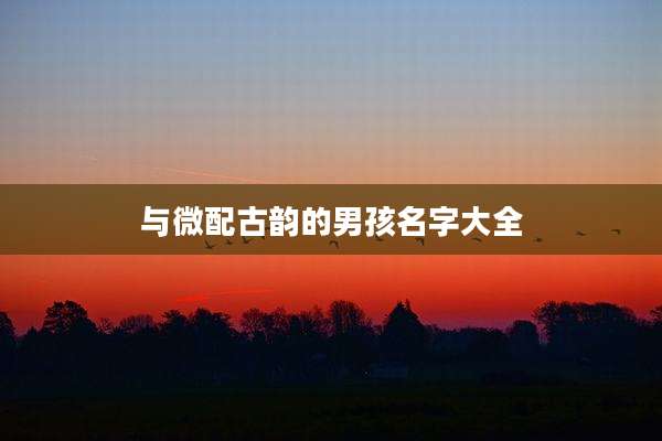 与微配古韵的男孩名字大全