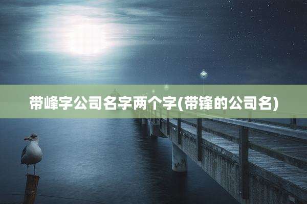 带峰字公司名字两个字(带锋的公司名)