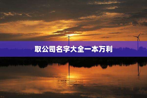 取公司名字大全一本万利