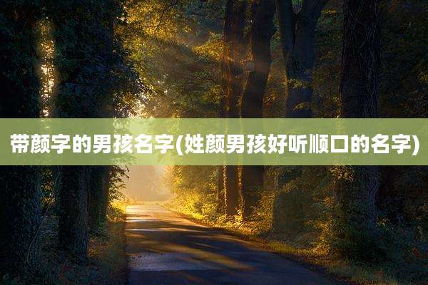 带颜字的男孩名字(姓颜男孩好听顺口的名字)