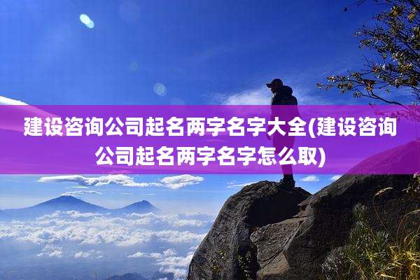 建设咨询公司起名两字名字大全(建设咨询公司起名两字名字怎么取)