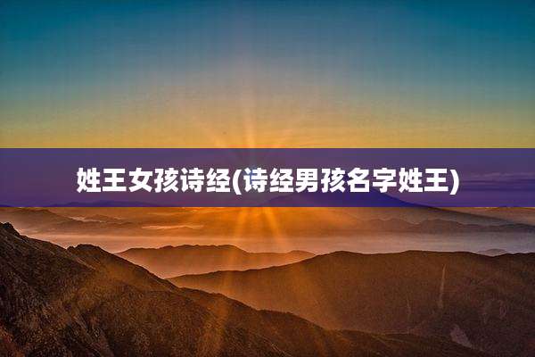 姓王女孩诗经(诗经男孩名字姓王)