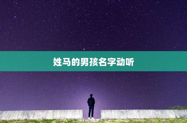 姓马的男孩名字动听