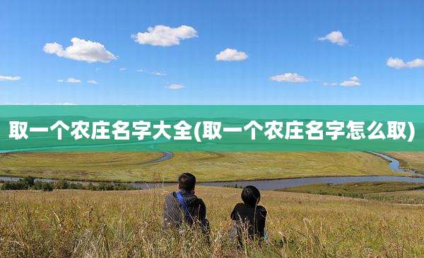 取一个农庄名字大全(取一个农庄名字怎么取)
