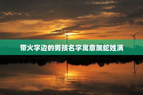 带火字边的男孩名字寓意属蛇姓满
