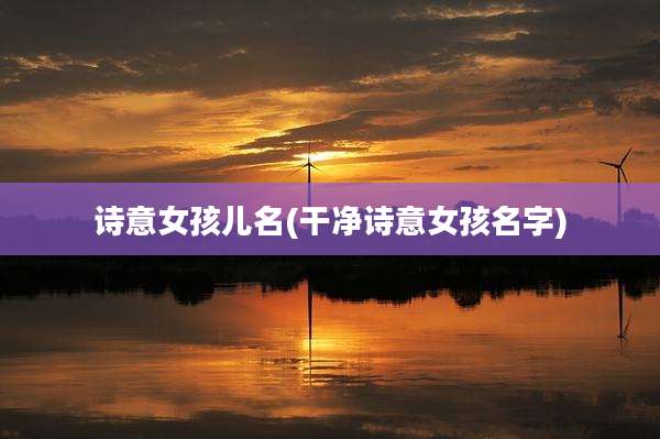 诗意女孩儿名(干净诗意女孩名字)