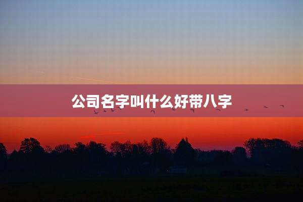 公司名字叫什么好带八字