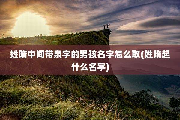 姓隋中间带泉字的男孩名字怎么取(姓隋起什么名字)