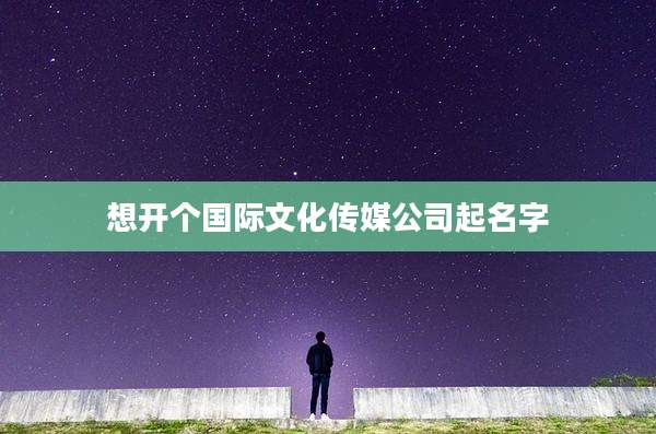 想开个国际文化传媒公司起名字