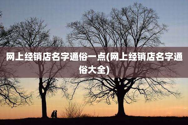 网上经销店名字通俗一点(网上经销店名字通俗大全)