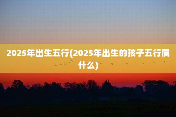 2025年出生五行(2025年出生的孩子五行属什么)