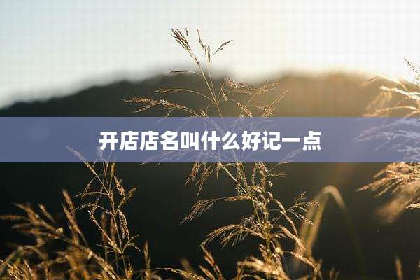 开店店名叫什么好记一点