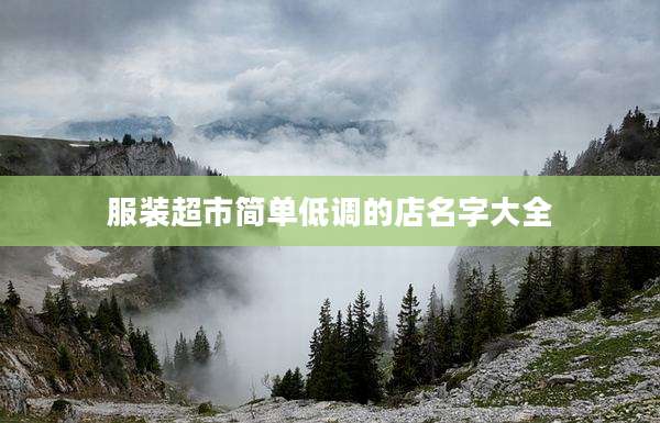 服装超市简单低调的店名字大全