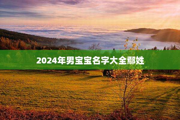2024年男宝宝名字大全鄢姓