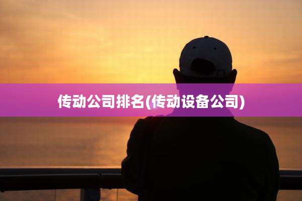 传动公司排名(传动设备公司)