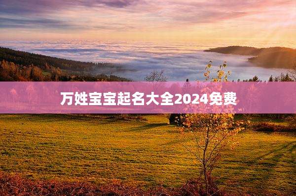 万姓宝宝起名大全2024免费