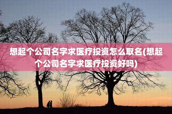想起个公司名字求医疗投资怎么取名(想起个公司名字求医疗投资好吗)