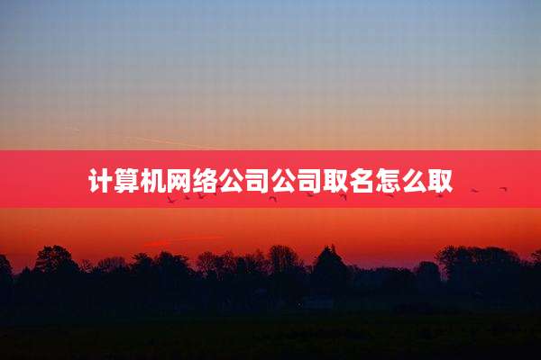 计算机网络公司公司取名怎么取