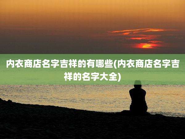 内衣商店名字吉祥的有哪些(内衣商店名字吉祥的名字大全)