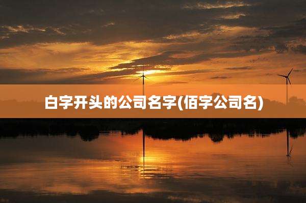 白字开头的公司名字(佰字公司名)
