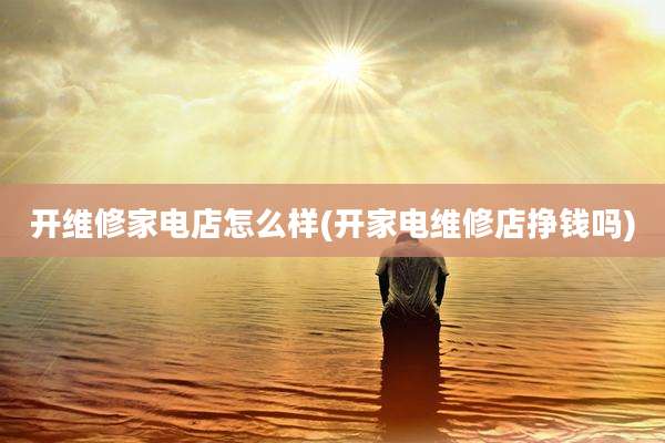 开维修家电店怎么样(开家电维修店挣钱吗)