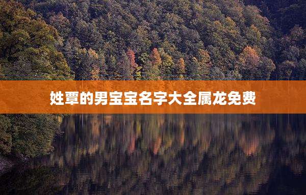 姓覃的男宝宝名字大全属龙免费