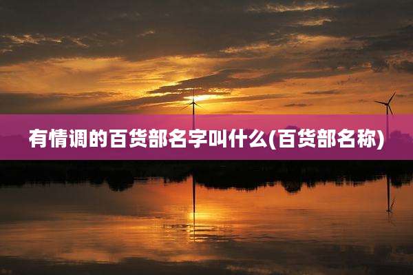 有情调的百货部名字叫什么(百货部名称)