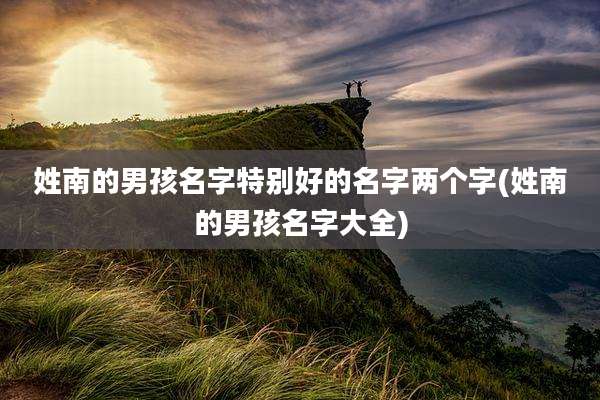 姓南的男孩名字特别好的名字两个字(姓南的男孩名字大全)