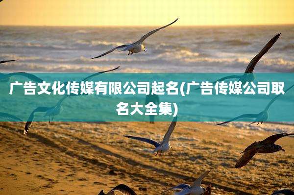 广告文化传媒有限公司起名(广告传媒公司取名大全集)