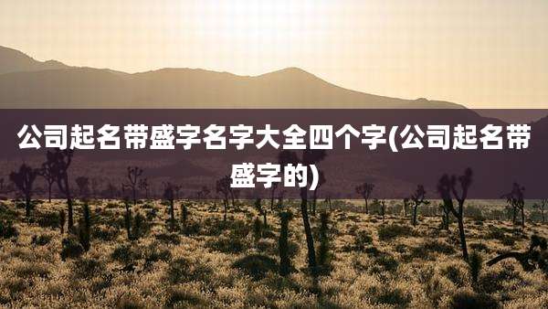 公司起名带盛字名字大全四个字(公司起名带盛字的)