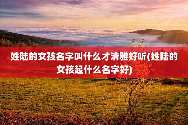 姓陆的女孩名字叫什么才清雅好听(姓陆的女孩起什么名字好)