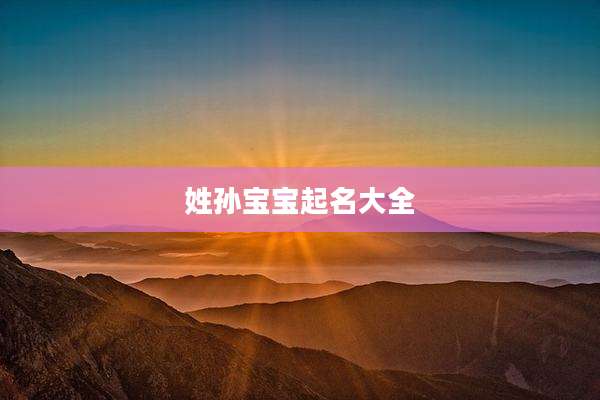 姓孙宝宝起名大全