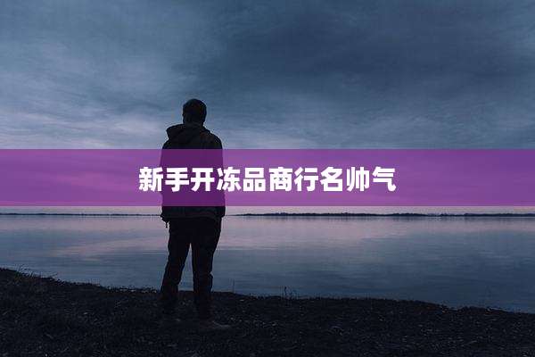 新手开冻品商行名帅气