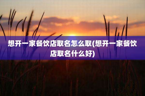 想开一家餐饮店取名怎么取(想开一家餐饮店取名什么好)