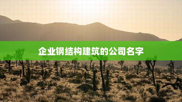 企业钢结构建筑的公司名字