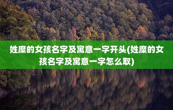 姓糜的女孩名字及寓意一字开头(姓糜的女孩名字及寓意一字怎么取)