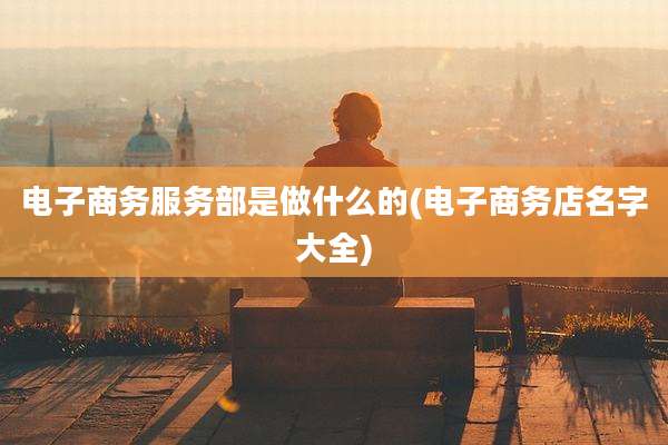 电子商务服务部是做什么的(电子商务店名字大全)