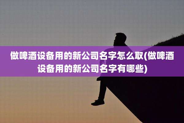 做啤酒设备用的新公司名字怎么取(做啤酒设备用的新公司名字有哪些)