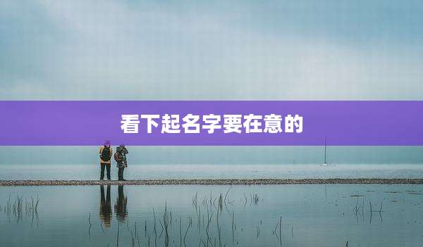 看下起名字要在意的