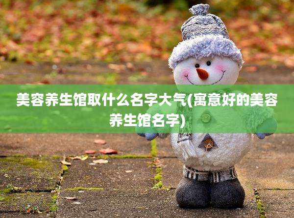 美容养生馆取什么名字大气(寓意好的美容养生馆名字)