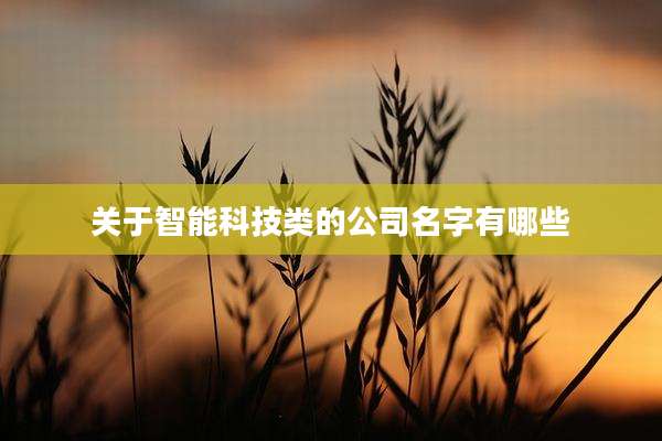 关于智能科技类的公司名字有哪些