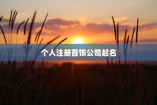 个人注册首饰公司起名