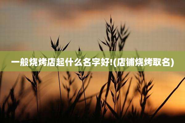 一般烧烤店起什么名字好!(店铺烧烤取名)