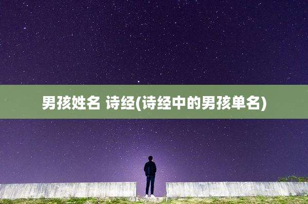 男孩姓名 诗经(诗经中的男孩单名)