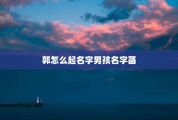 郭怎么起名字男孩名字菡