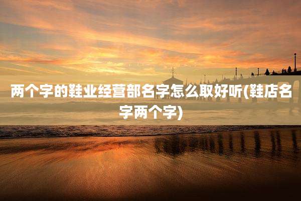 两个字的鞋业经营部名字怎么取好听(鞋店名字两个字)